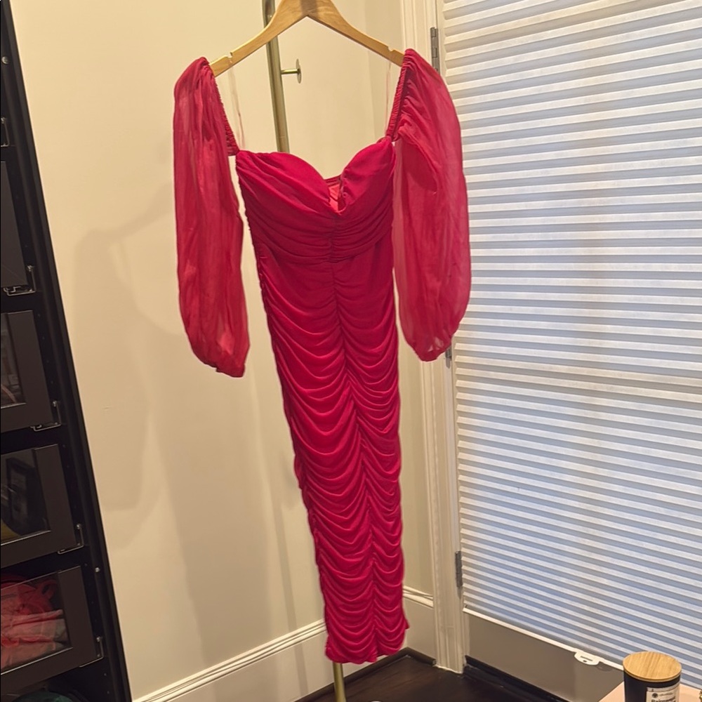 Elegant Pink Off-Shoulder Dress